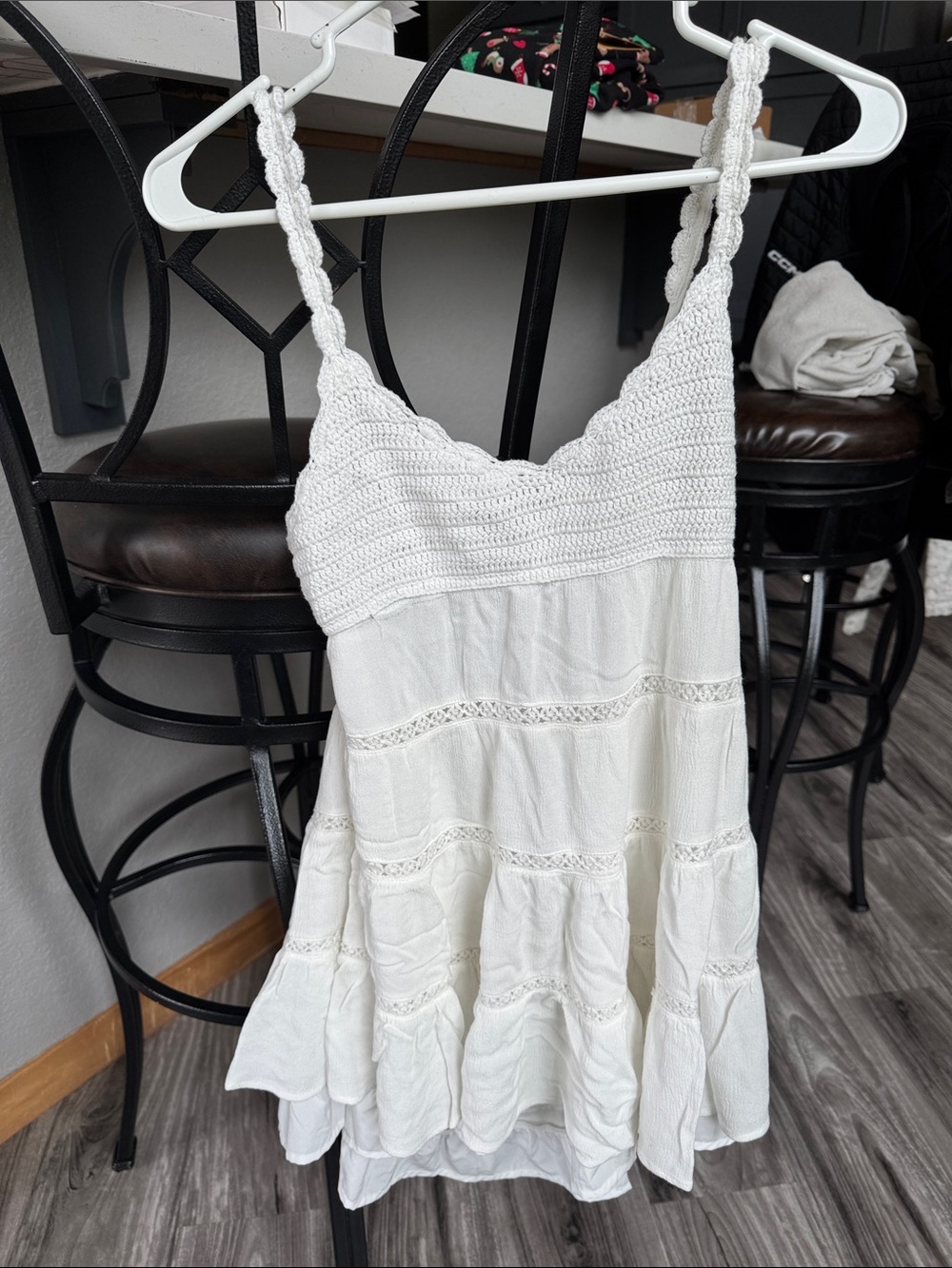 White Crochet-Top Sundress - Women's Summer Dress